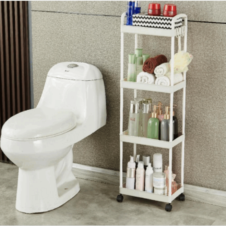 Étagère De Rangement Mobile à 4 Niveaux blanc