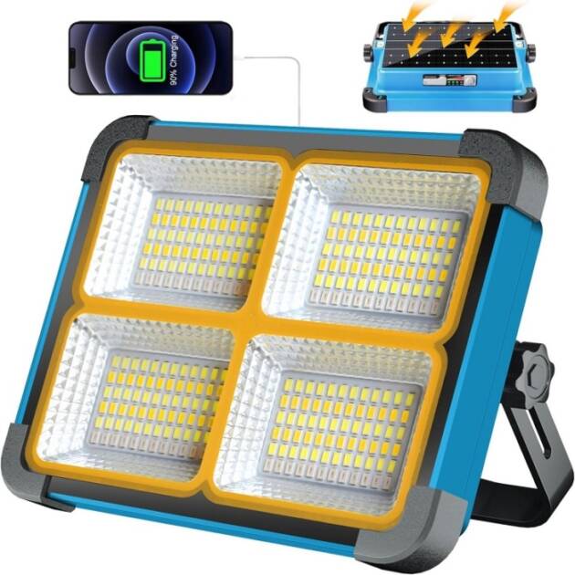 Projecteur Solaire LED Rechargeable 5 Modes D'éclairage 150w