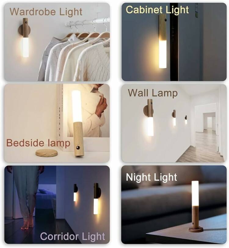Veilleuse à détecteur de mouvement, lampe murale rechargeable par USB – Image 5