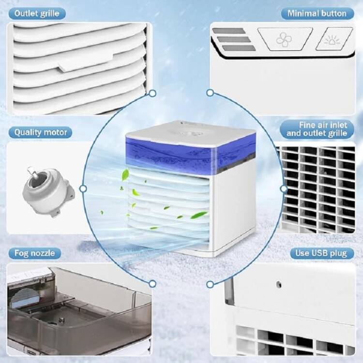Climatiseur Portable Refroidisseur Avec Veilleuse 7 Couleurs – Image 2
