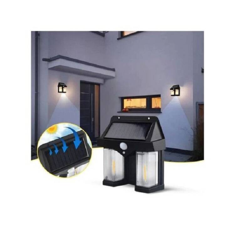 Applique Murale Avec Lampe Solaire & Détecteur Mouvement