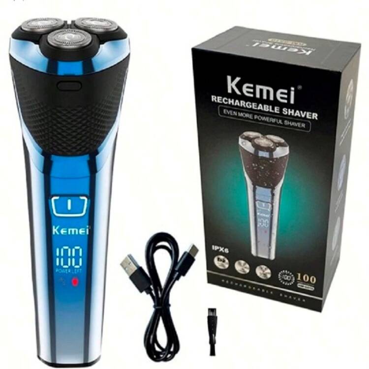 Rasoir électrique rechargeable 3D Kemei km-8510 hommes Triple têtes de lame flottantes
