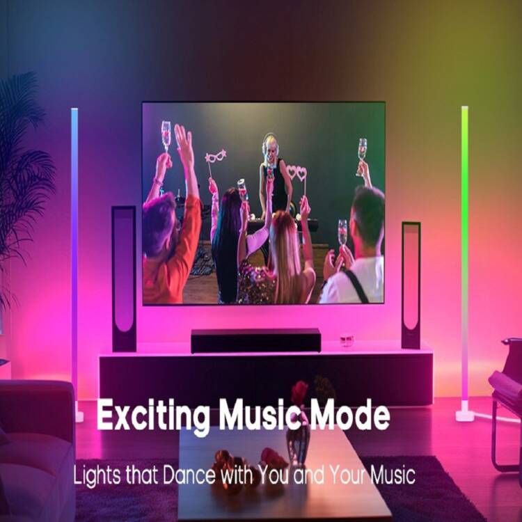 Lampadaire LED d'Angle, 150cm Lampe sur Pied RGB avec APP Contrôle et Télécommande