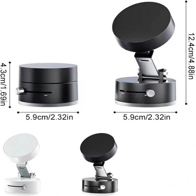 Support pour téléphone magnétique pliable à Ventouse Haute élasticité - Blanc