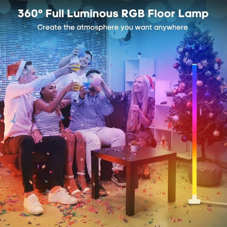 Lampadaire LED d'Angle, 150cm Lampe sur Pied RGB avec APP Contrôle et Télécommande – Image 5