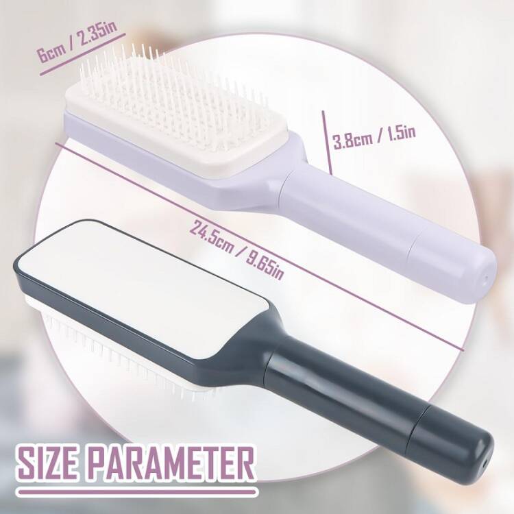 Lot de 2 brosses à cheveux sans tirer - Brosse auto-nettoyante - Convient pour les boucles et les cheveux longs – Image 3