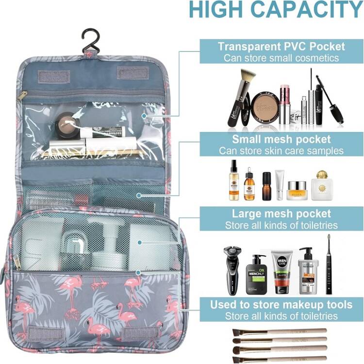 Trousse De Maquillage Imperméable pour Femmes Et Hommes Sac de Toilette Cosmétiques pour Voyage – Image 2