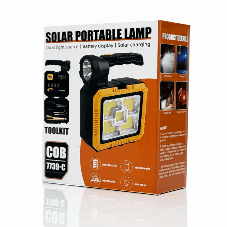Lampe solaire portable multifonctions avec boîte à outils intégrée – Image 2