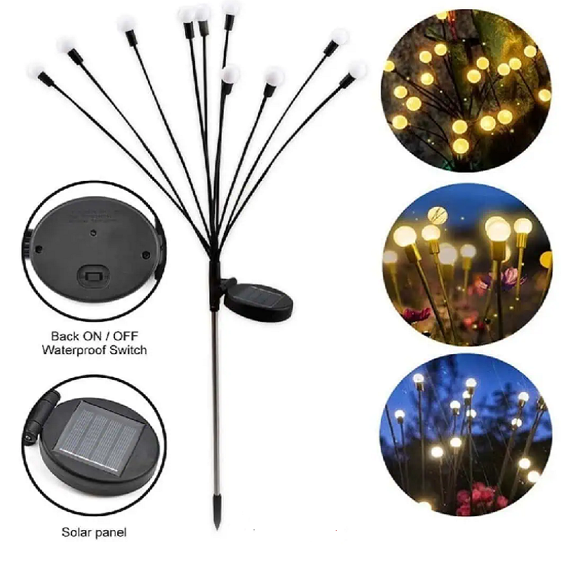 Lampes Solaire Applique Murale Extérieur 6 LED avec 2 Modes Éclairage – Image 7