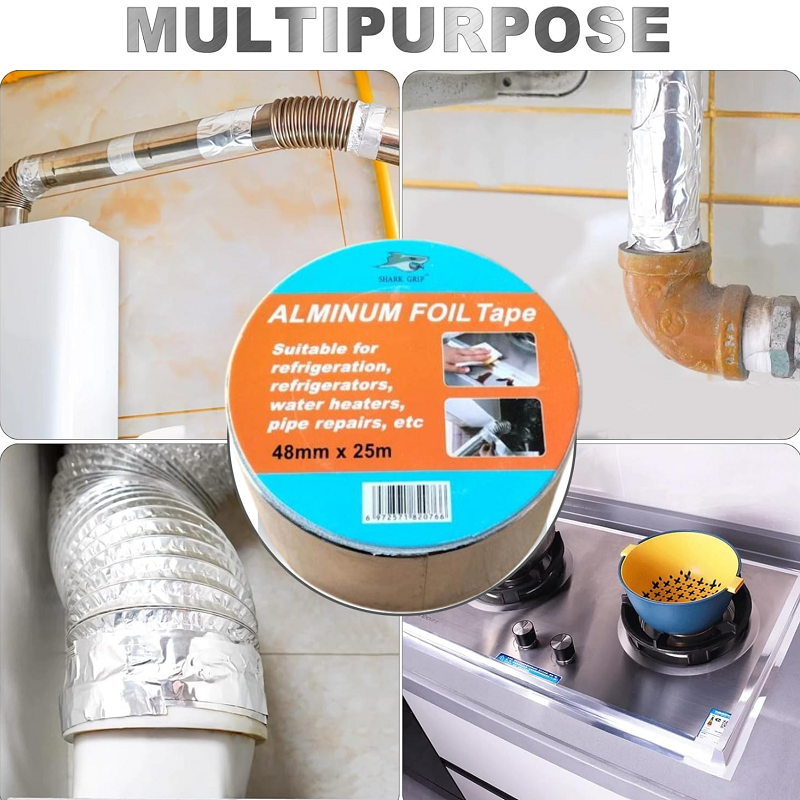 2 Rubans Adhesifs en Aluminium 48MMx25M Imperméable à L'eau – Image 6