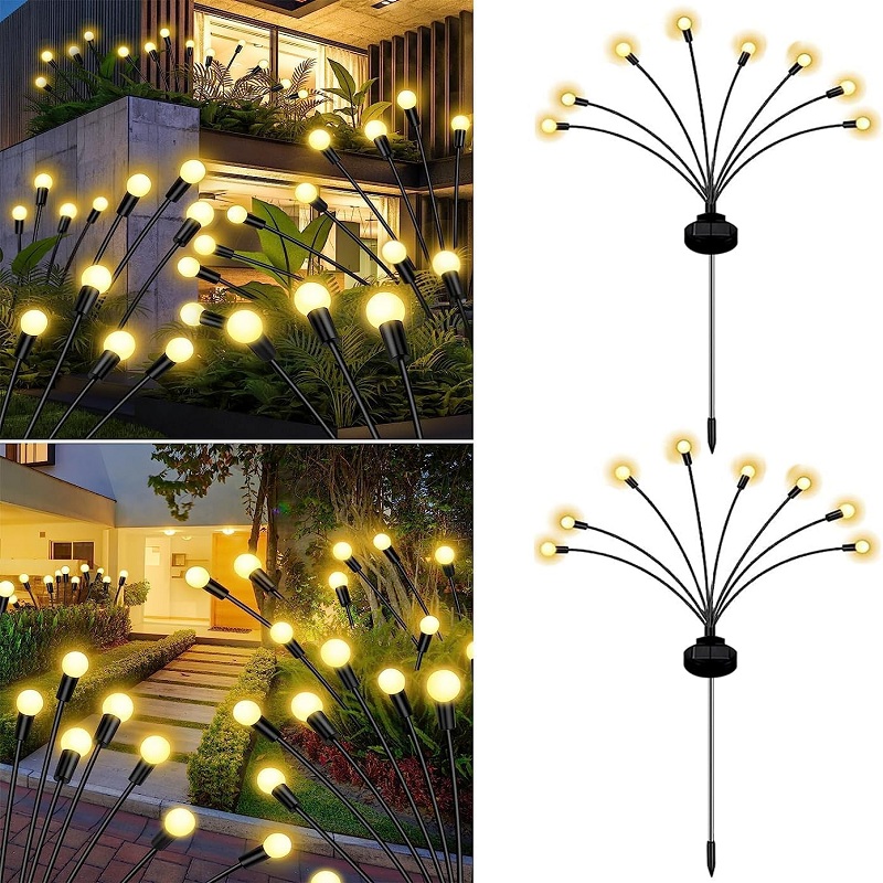 Lampes Solaire Applique Murale Extérieur 6 LED avec 2 Modes Éclairage