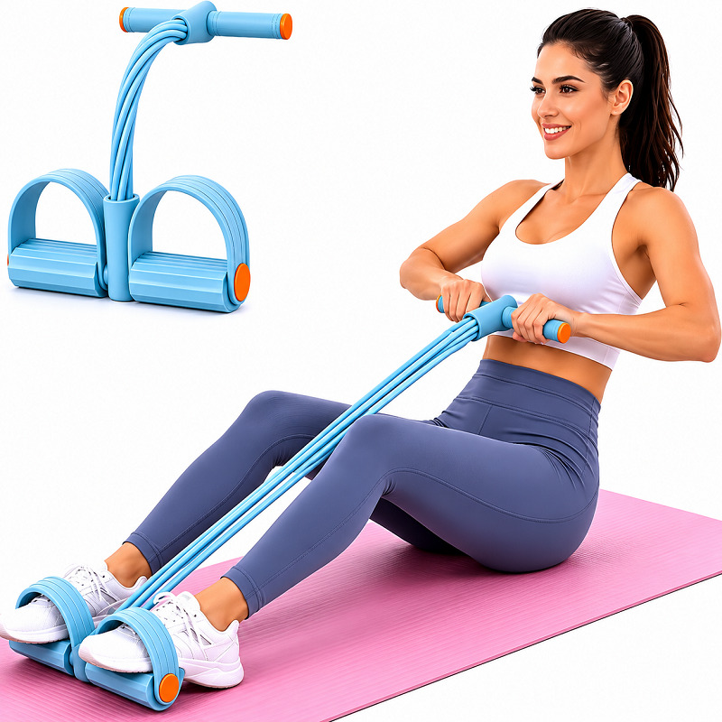 bandes de résistance à 4 tubes avec poignées antidérapantes pour la musculation
