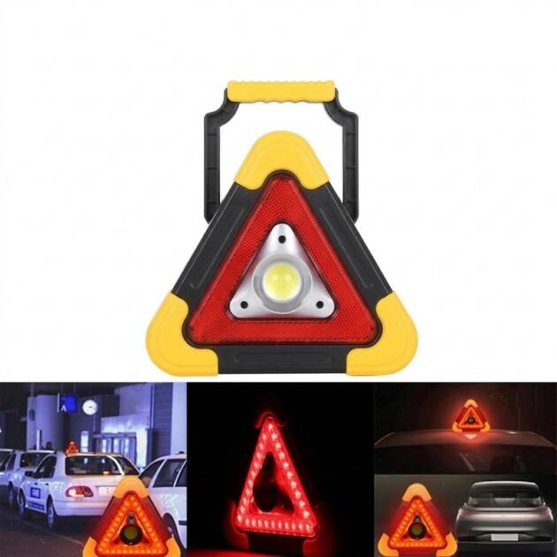 Triangle LED 20W d'urgence Rechargeable avec 5 modes