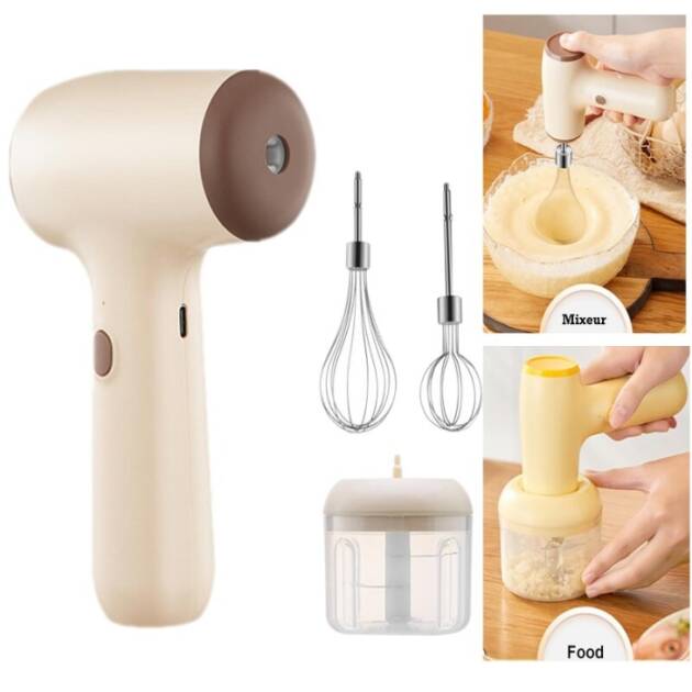 Mixeur Hachoir Électrique Multifonction 2en1 Rechargeable
