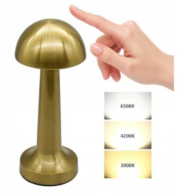 Lampe De Table Portables Sans Fil Rechargeable Avec Tactile Doré