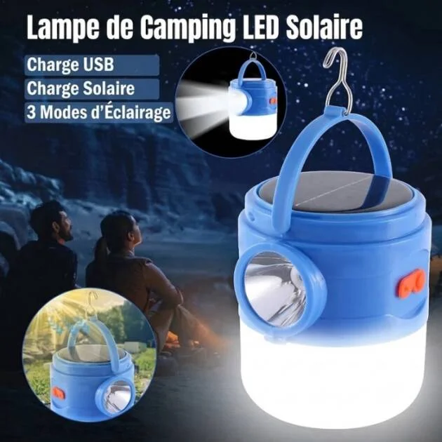 Lampe Solaire De Camping Rechargeable Avec 3 Modes LED 40W